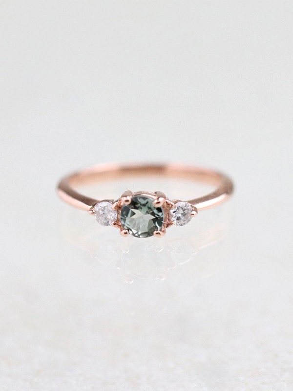 Grey Salt & Pepper Diamond Engagement Ring | Olivia Ewing