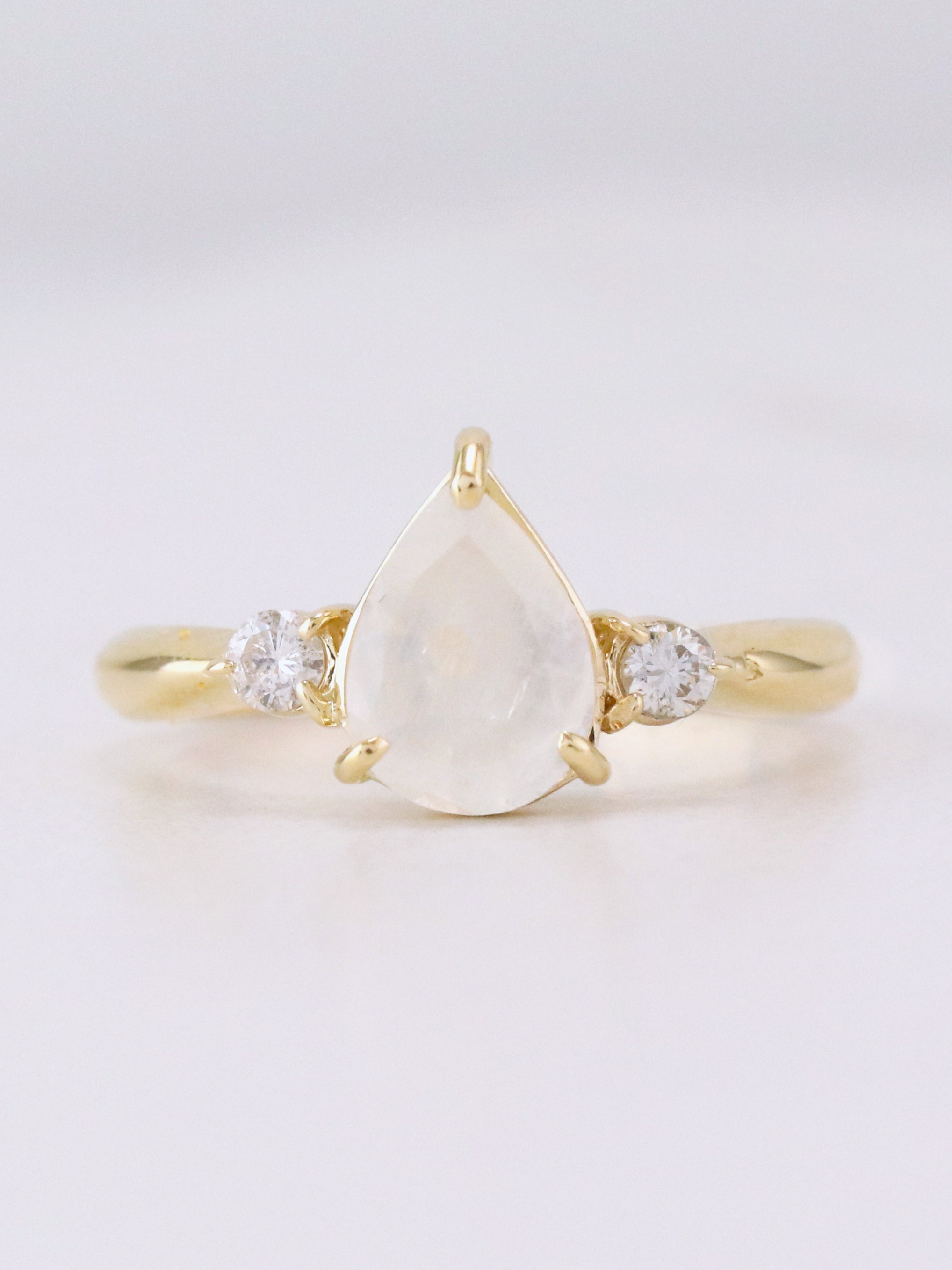 Pear Moonstone Engagement Ring