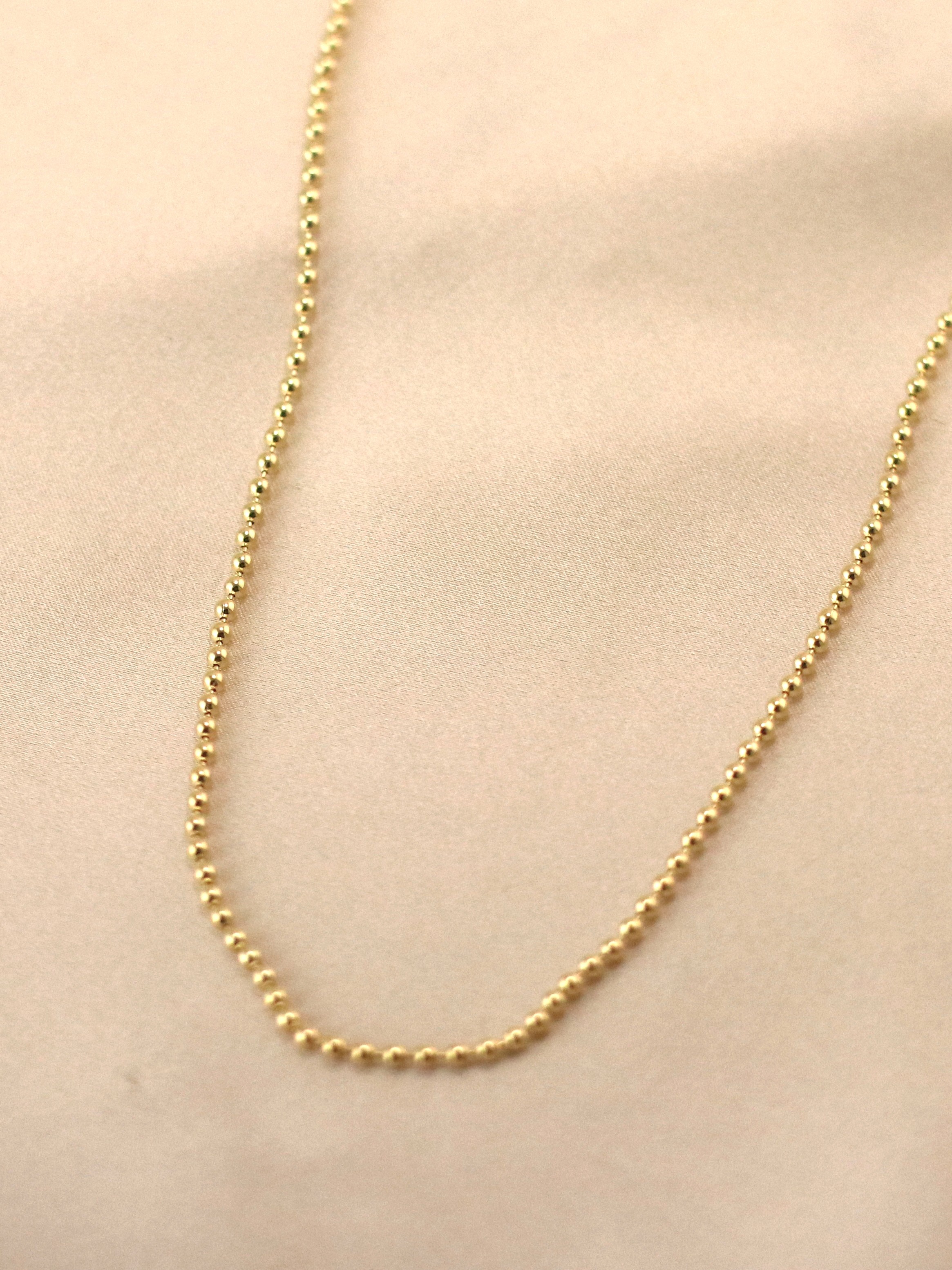 Novelty Minimal Celebrity Small Ball Bead 18K Rose Gold Plated Chain Necklace 