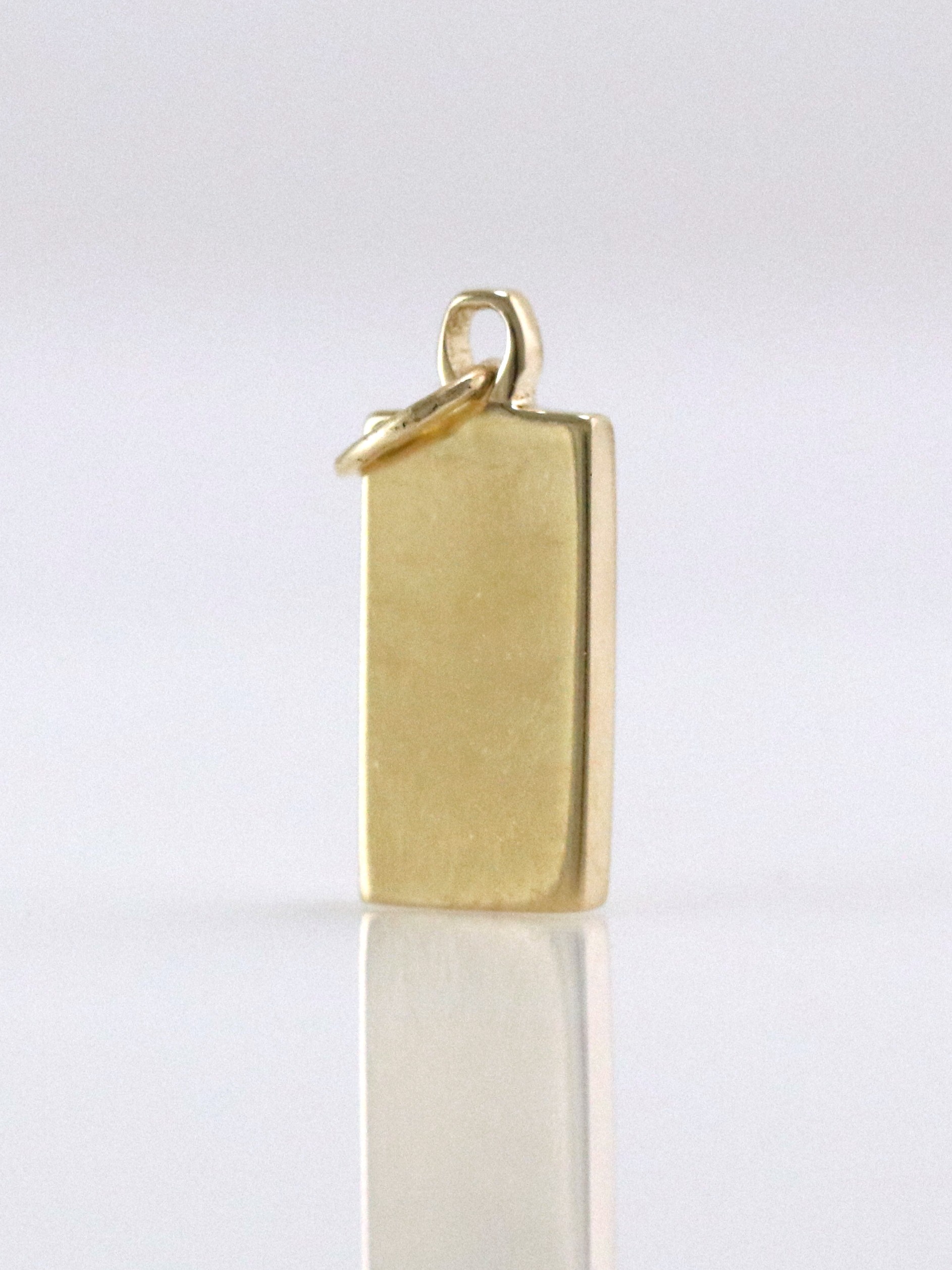 Petite Bar with Lettering Option Solid 14 Karat Gold Charm Pendant