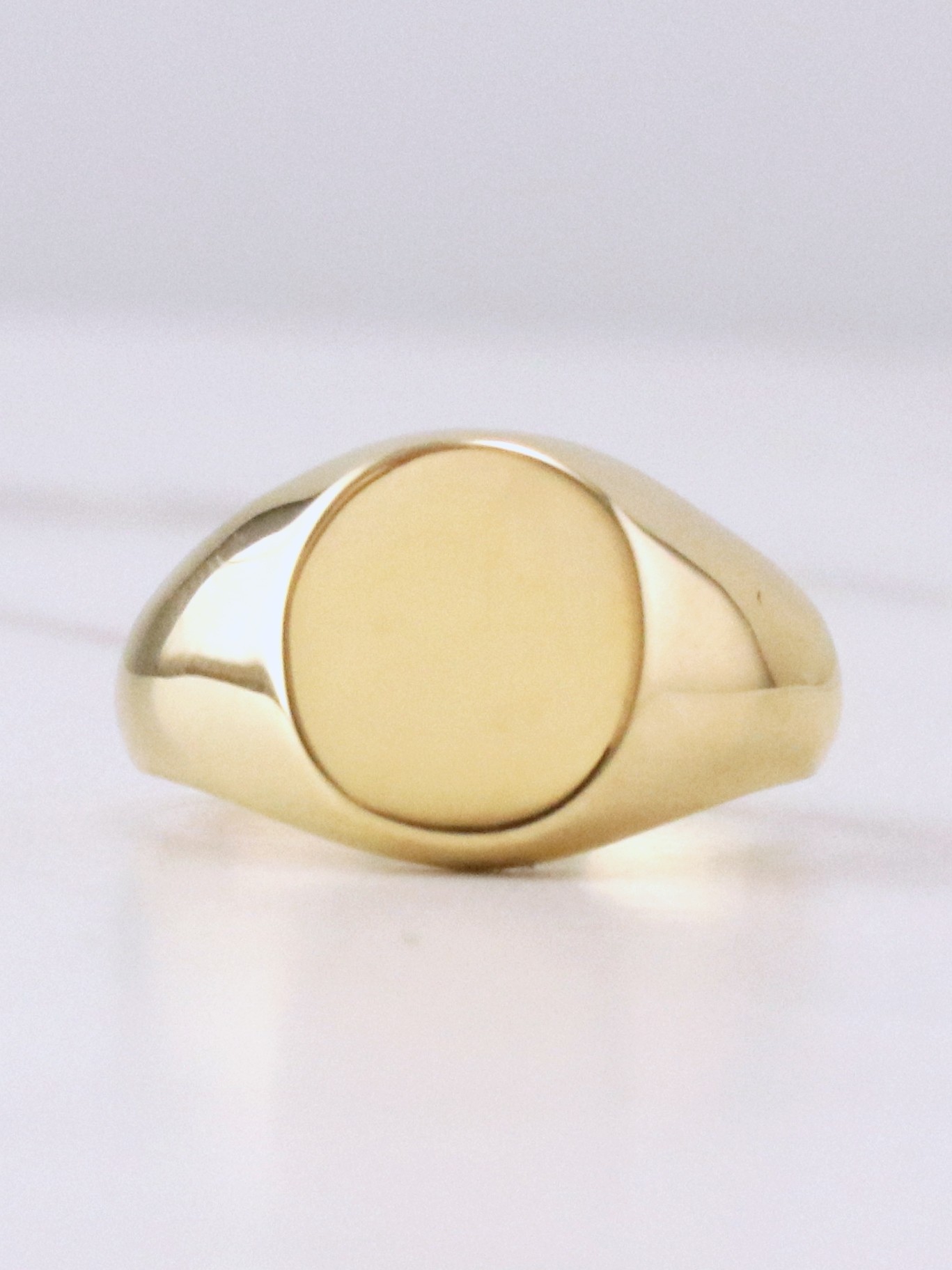 11x9MM Pinky Signet Ring (Unisex) 14 Karat Yellow Gold (14KT) Solid Yellow Gold 