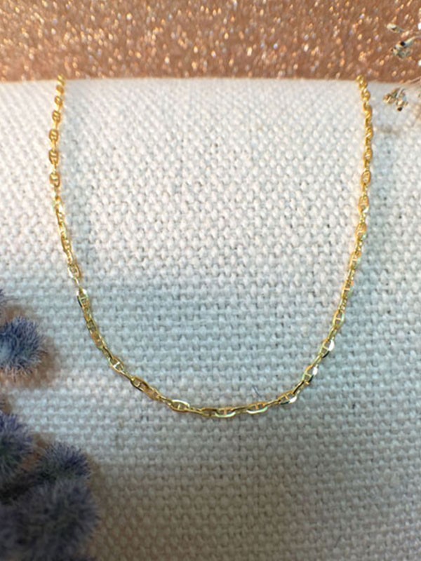 Solid 14 Karat Gold and Diamond Necklace--16 or 18
