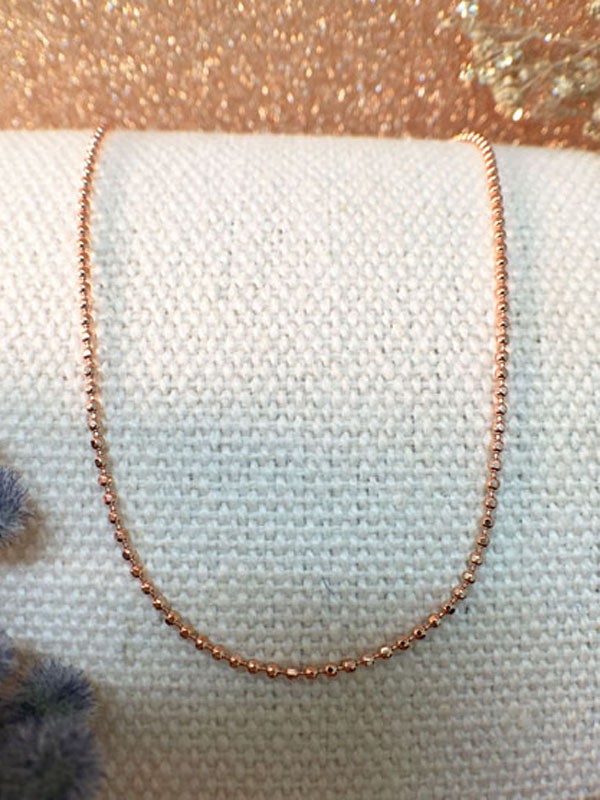 14K ROSE GOLD Ball Chain Necklace