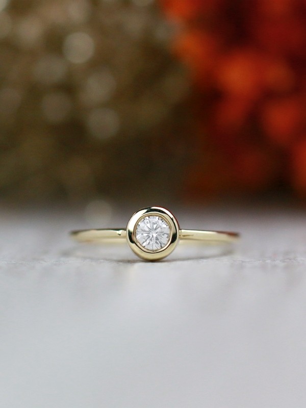 0.20CT Diamond Solitaire Bezel Ring 