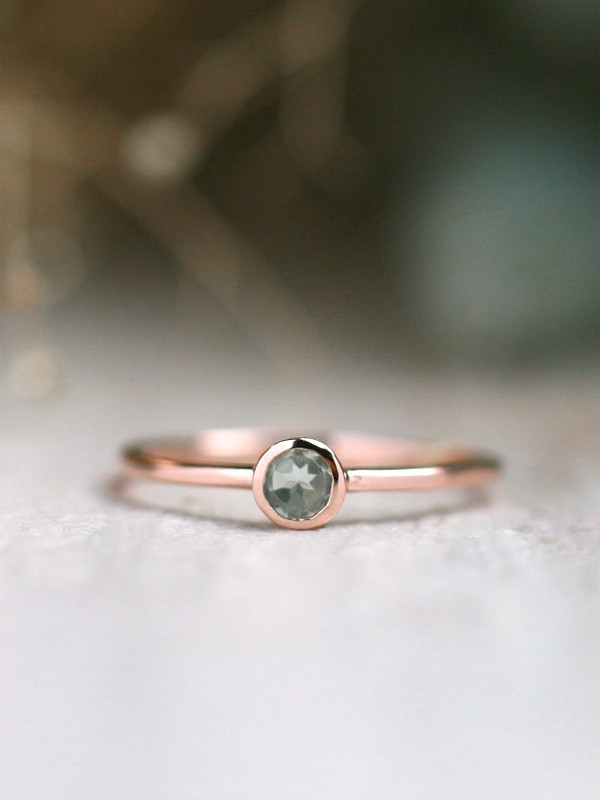 Blue Tourmaline Bezel Ring | Solid 14K Gold | Gemstone | Colored Stone | Stackable | October Birthstone | Fine Jewelry | Free Shipping