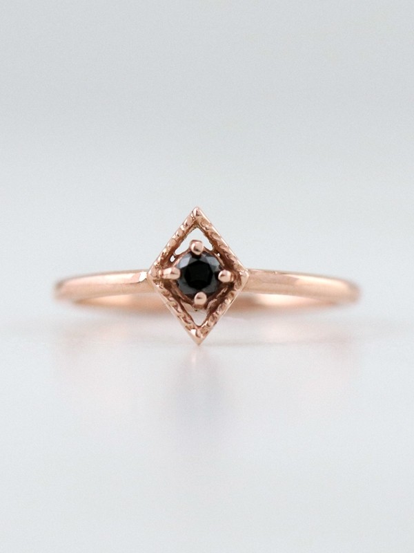 Kite Black Diamond Ring